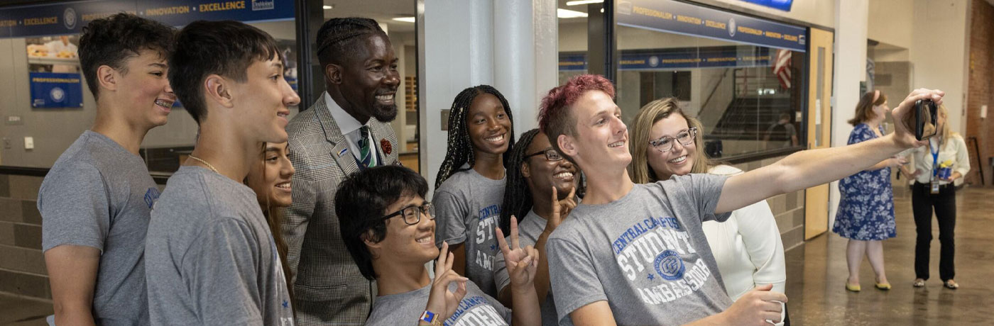 Central Campus students taking a selfie